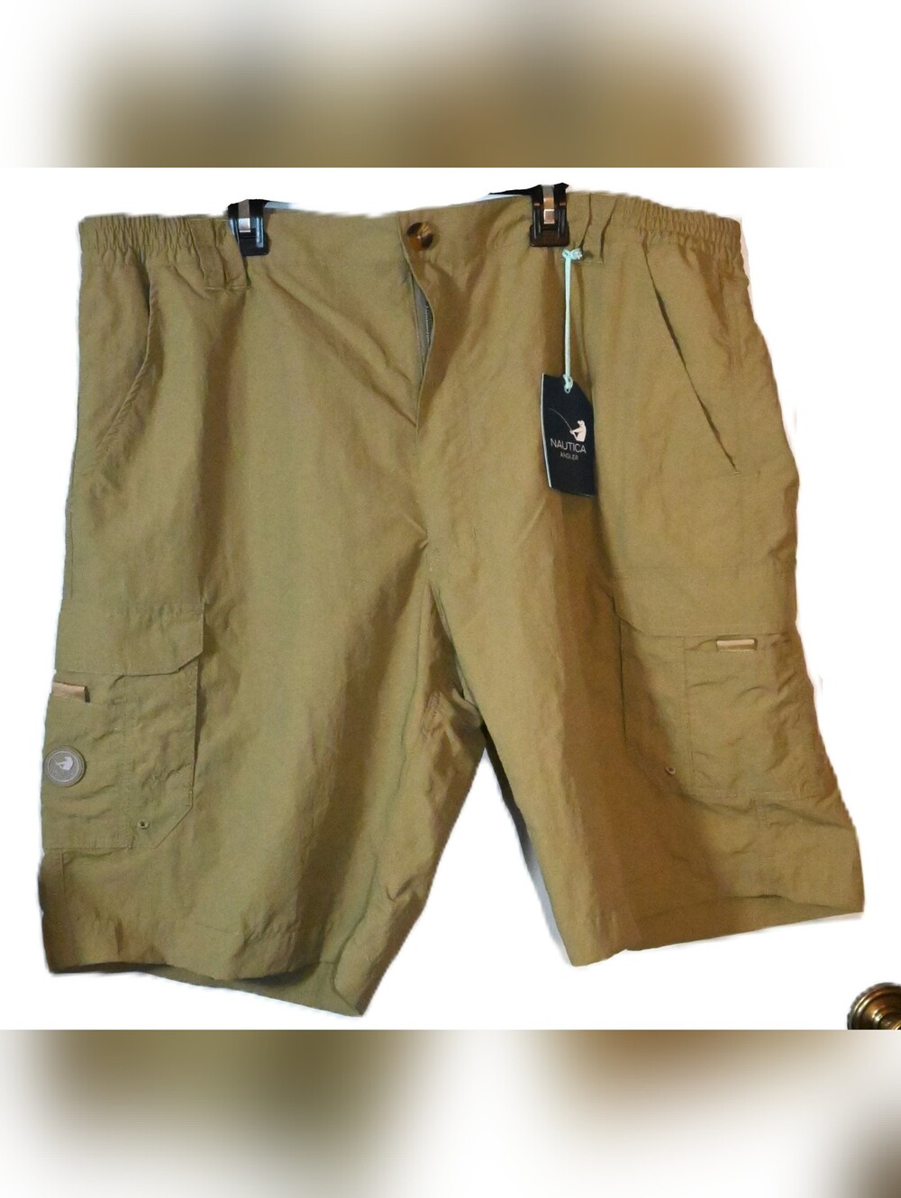 NWT Nautica Angler Sand Trap Nylon Fishing Cargo Shorts XL (40-42) Men's